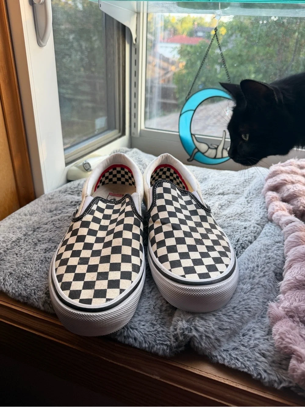Vans Checkerboard Slip-On Sneakers - Black & White